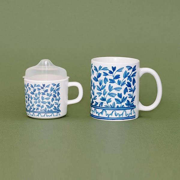 Helmsie Blue and White Mama & Me Cup Set