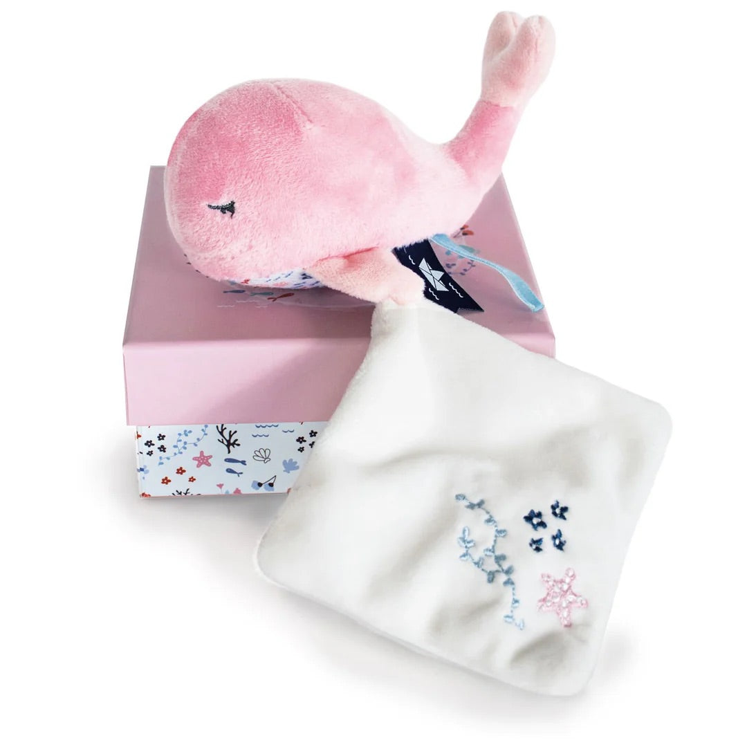 Doudou et Compagnie Under the Sea: Whale Plush with Doudou blanket