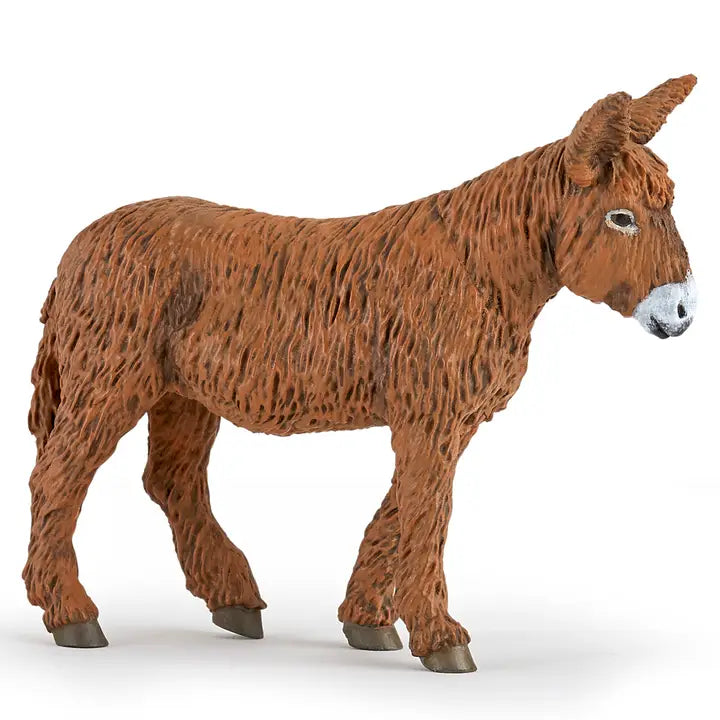 Papo France Hand Painted Realistic Poitou Donkey Figurine Toy