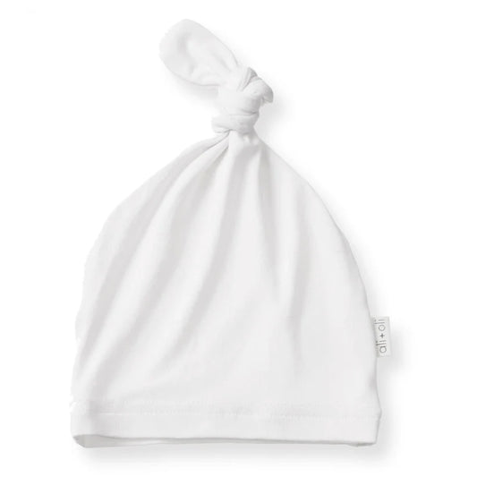 Ali+Oli Ultra-Soft Bamboo Knotted Beanie for Baby (White)