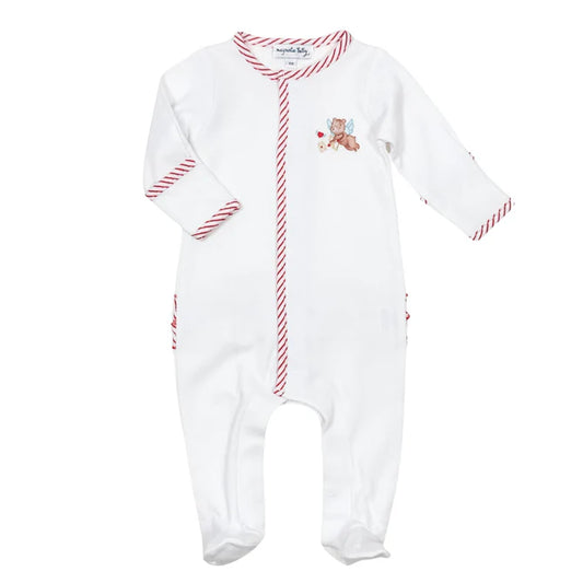 Magnolia Baby So This is Love Embroidered Ruffle Footie