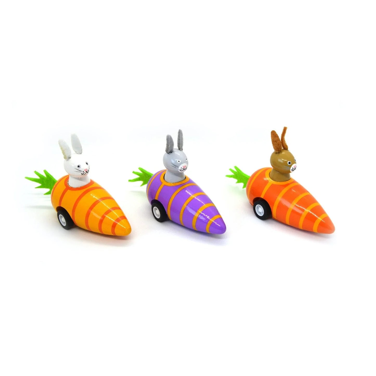 Jack Rabbit Creations Carrot Bunnies - Pull Back Bunnies in Carrots Set of 3