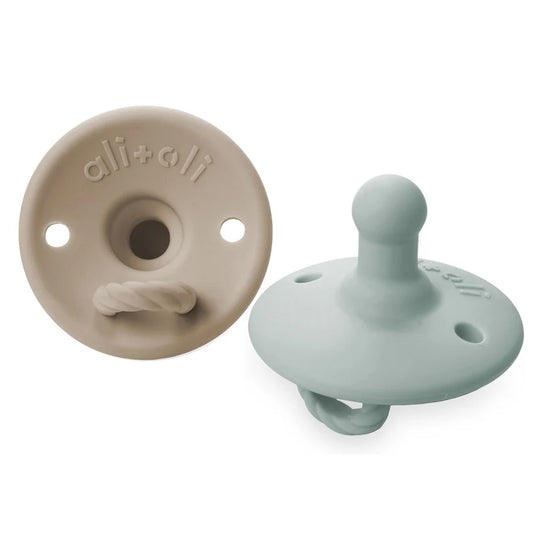 Ali+Oli Pacifier Set Round (Taupe & Mist)