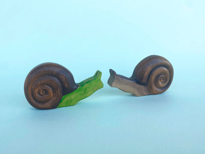 Green Taiga Toys Handmade Wooden Snail