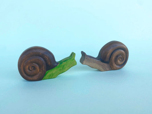 Green Taiga Toys Handmade Wooden Snail