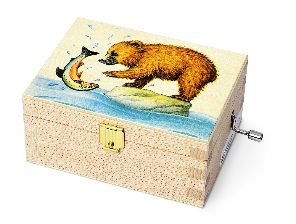 Atelier Fischer Wooden Music Box, Little Bear Fishing