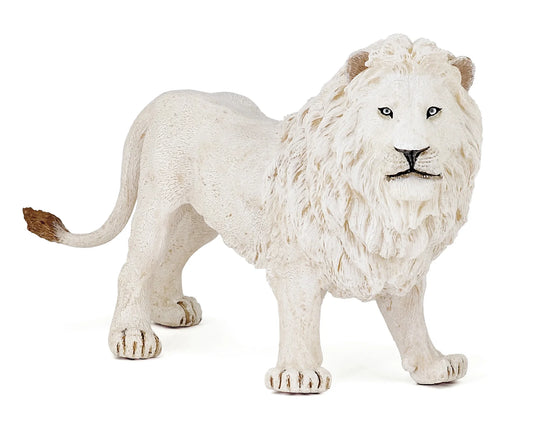 Papo France Hand Painted Realistic White Lion Figurine Toy