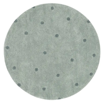 Lorena Canals Washable Round Rug Dot Blue Sage