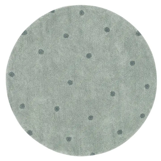 Lorena Canals Washable Round Rug Dot Blue Sage