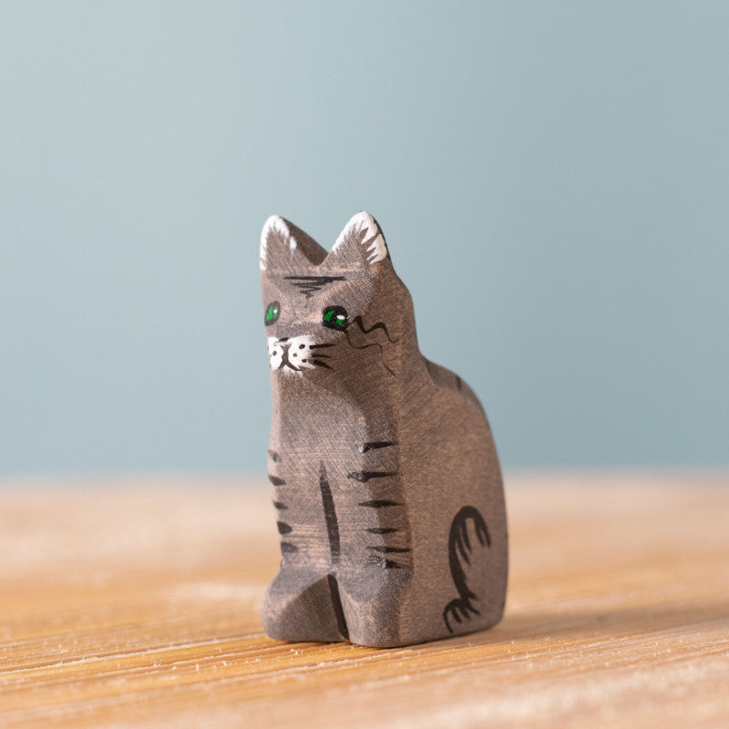 Bumbu Toys Handcrafted Wooden Cat Figurine