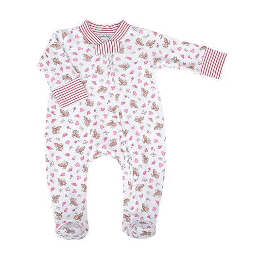 Magnolia Baby So This Is Love Printed Zipper Footie