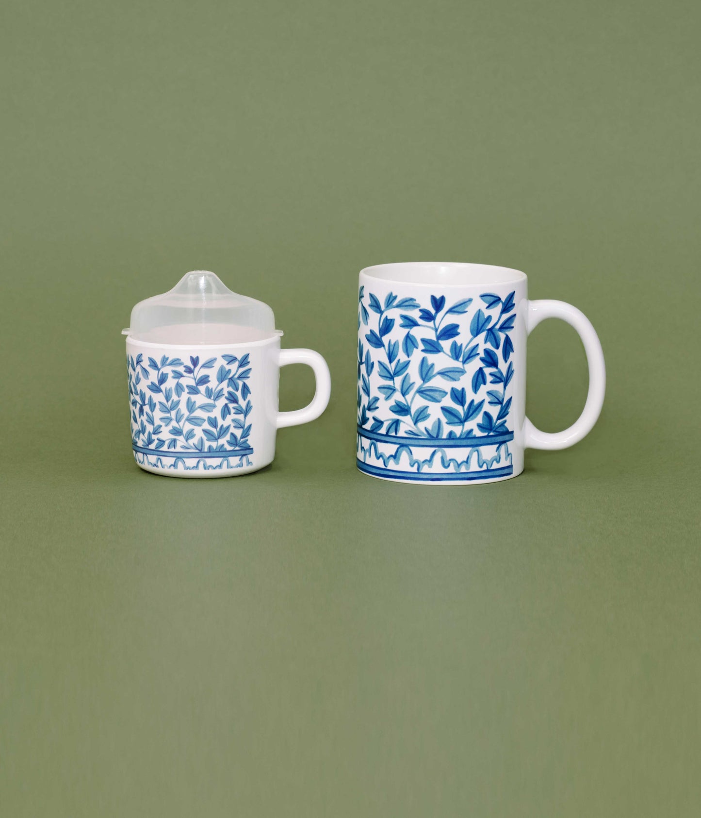 Helmsie Blue and White Mama & Me Cup Set