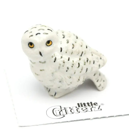 Little Critterz Ghost Snowy Owl Porcelain Miniature