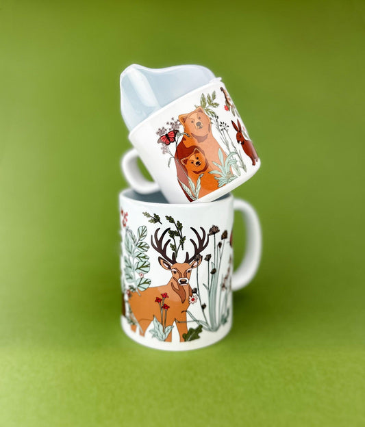 Helmsie Mountain Animal Two of a Kind Cup Set