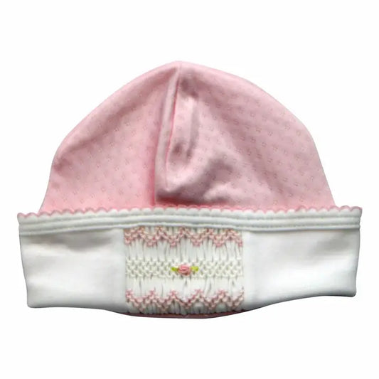 Baby Threads Pima Cotton Baby Girl's Pink Jacquard Smocked Hat