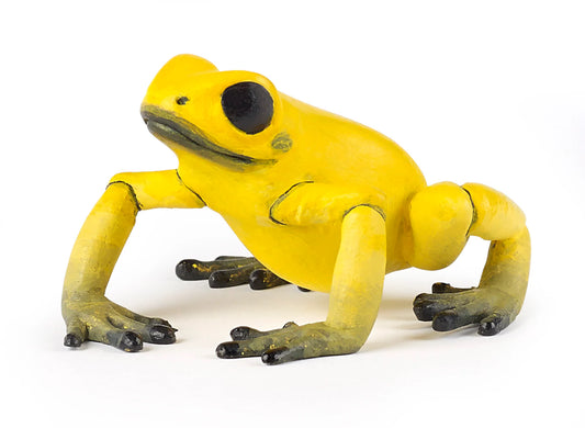 Papo France Hand Painted Realistic Equatorial Yellow Frog Figurine Toy