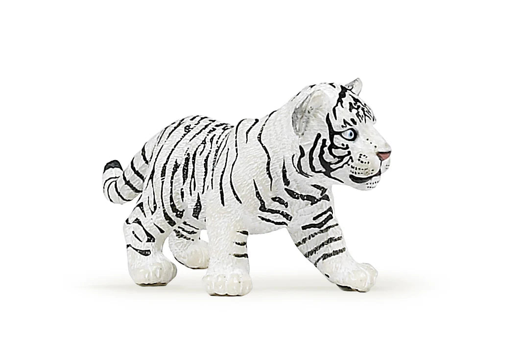 Papo France Hand Painted Realistic White Tiger Cub Figurine Toy