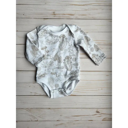 Small Blessings Design Infant Bodysuit Romper - Line Drawn Mushrooms