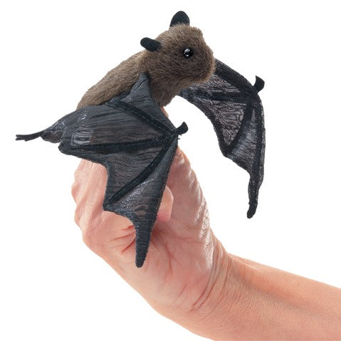 Folkmanis Puppets Realistic Plush Animal Finger Puppet Mini Bat 5"L