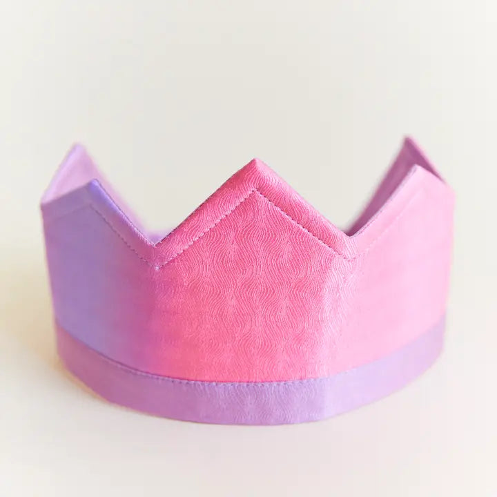 Sarah's Silks 100% Silk Pink & Purple Crown For Birthdays and Dress Up