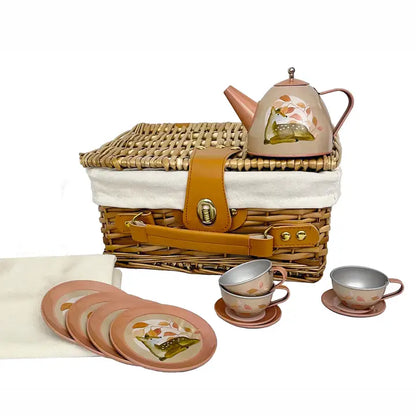 Egmont Toys Fawn Tin Tea Set in A Wicker Case