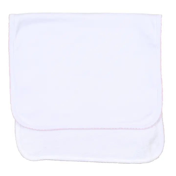 Magnolia Baby Solid Essentials White Pink Burp Cloth