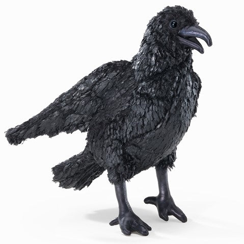 Folkmanis Puppets Realistic Plush Animal Hand Puppet Crow, 11"L