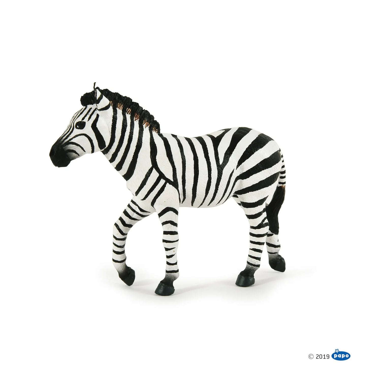 Papo France Hand Painted Realistic Male Zebra Figurine Toy