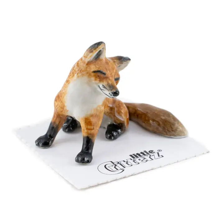 Little Critterz Robin Red Fox Smiling Porcelain Miniature