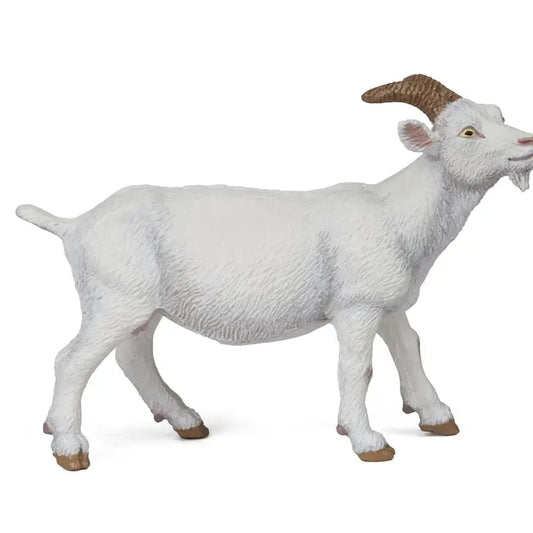 Papo France Hand Painted Realistic White Nanny Goat Figurine Toy