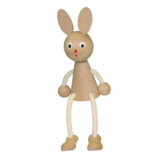 Miva Vacov Wooden Sitting Rabbit Figurine