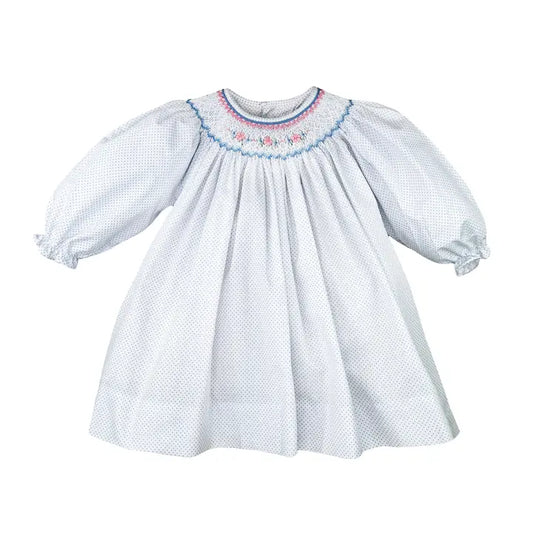 Petit Ami & Zubels Long Sleeve Dress with Bishop Smocking