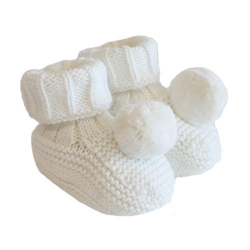 Alimrose Pom Pom Baby Socks Ivory