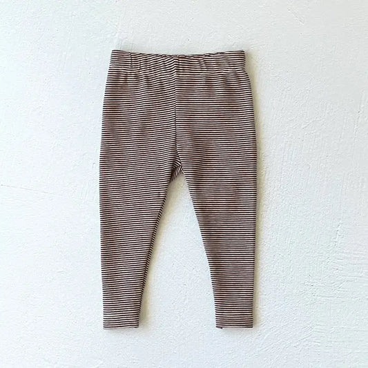 Viverano Organics Stripe Rib / Solid Knit Baby Legging Pants (Organic Cotton) - 3 Colors