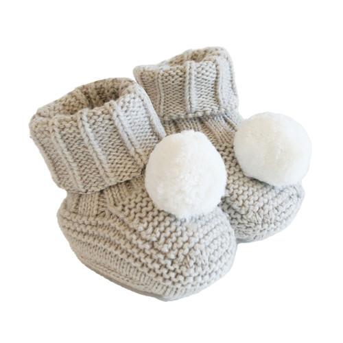 Alimrose Pom Pom Baby Socks Latte