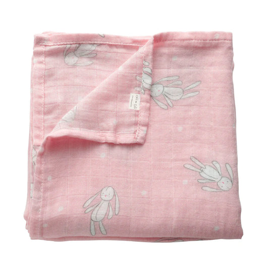 Ali+Oli Muslin Swaddle Blanket (Rag Doll Bunny)