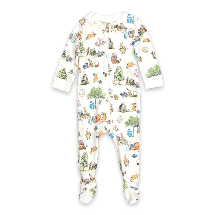 Pink Elephant Brands Full Zip Footed Pajama - Egg Hunt