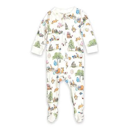 Pink Elephant Brands Full Zip Footed Pajama - Egg Hunt