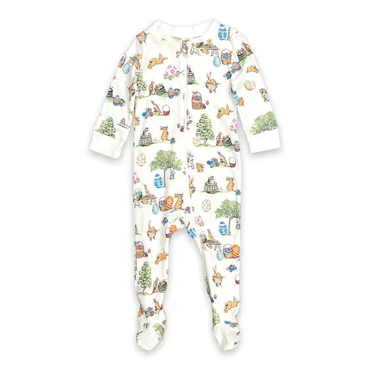 Pink Elephant Brands Full Zip Footed Pajama - Egg Hunt