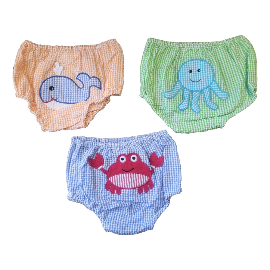 Petit Ami & Zubels 3 Piece Diaper Cover Set - Crab, Octopus & Whale