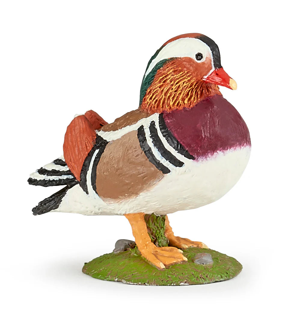 Papo France Hand Painted Realistic Mandarin Duck Figurine Toy