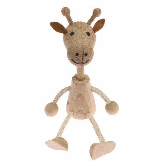 Miva Vacov Wooden Sitting Giraffe Figurine