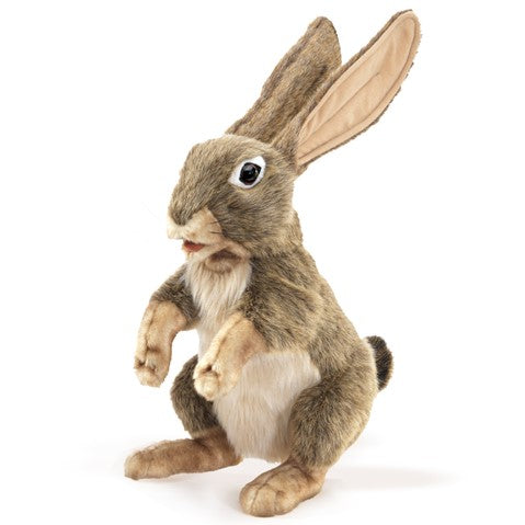 Folkmanis Puppets Realistic Plush Animal Hand Puppet Rabbit, Jack