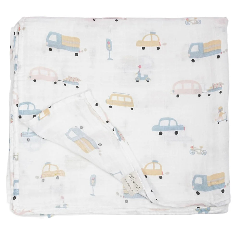 Ali+Oli Muslin Swaddle Blanket (Automobiles)