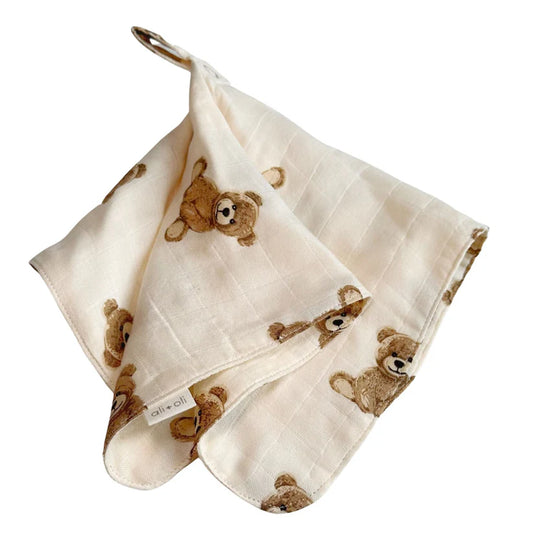 Ali+Oli Pacifier Blanket Holder (Teddy Bear)