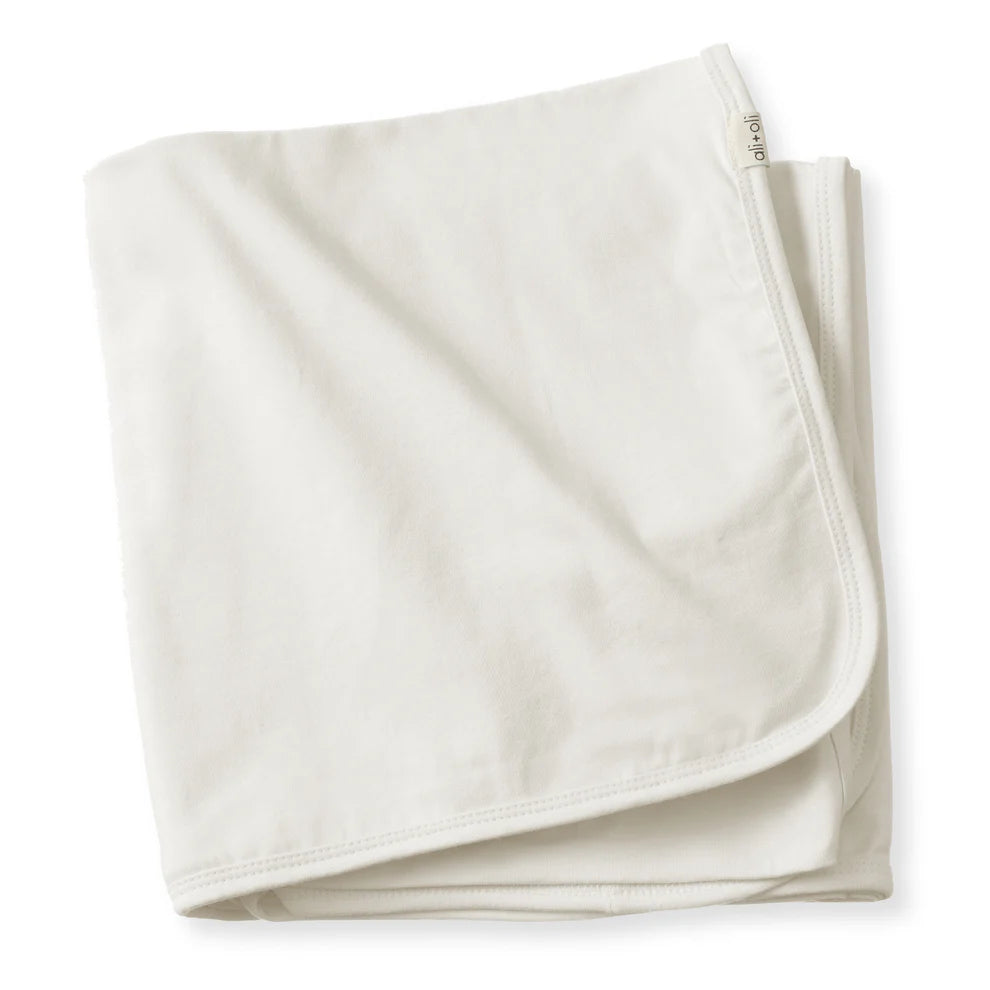 Ali+Oli Receiving Organic Cotton Swaddle Baby Blanket (Beige)