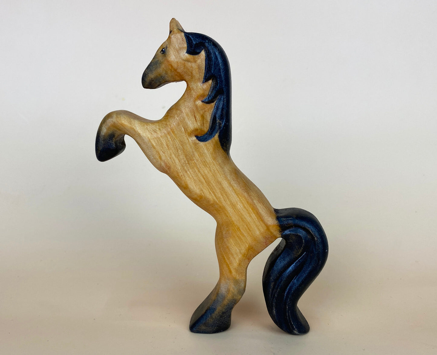 Green Taiga Toys Handmade Wooden Horse Rears Up