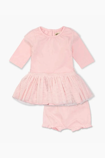 Monica + Andy Long Sleeve Little Belle Tulle Dress - Light Pink