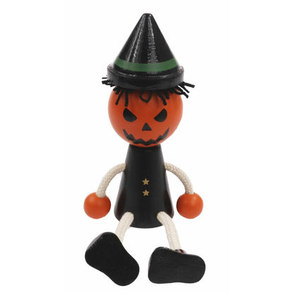 Miva Vacov Wooden Sitting Pumpkin Figurine