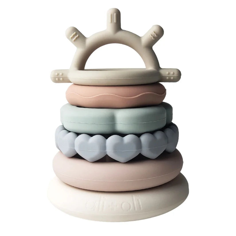 Ali+Oli Soft Silicone Stacking Ring Tower (6-pc) Sun